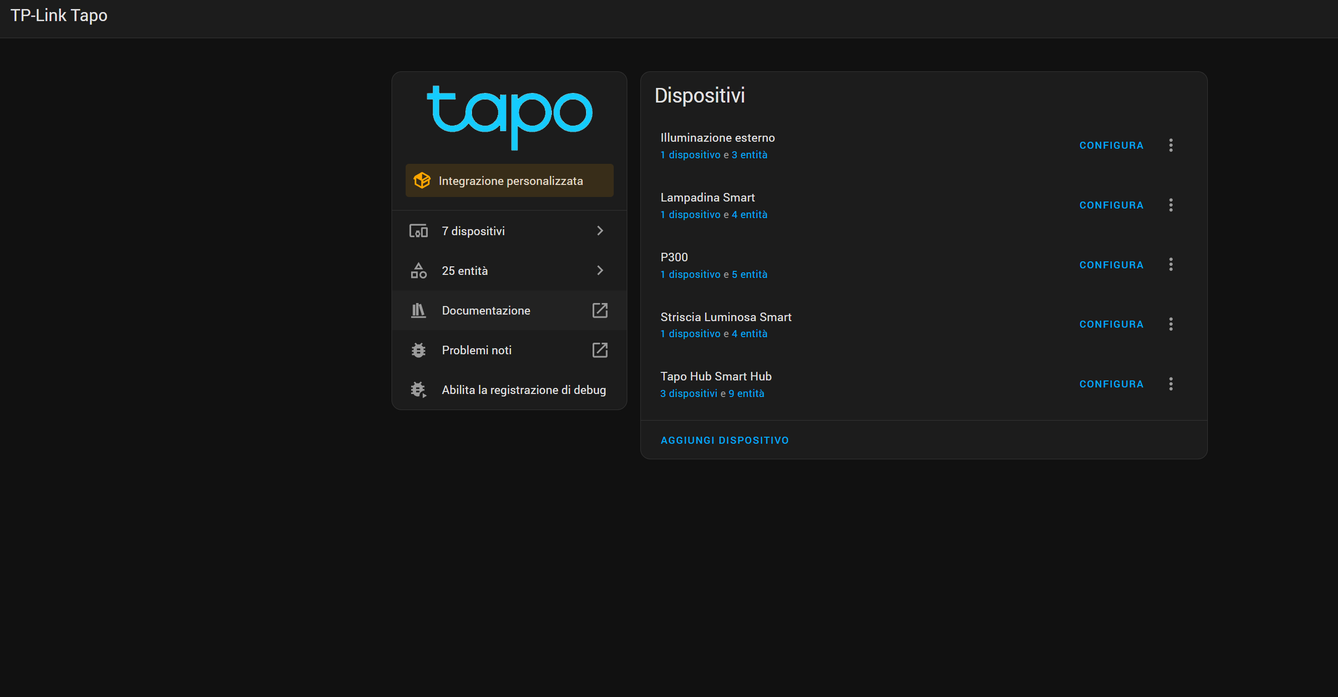 Home Assistant Tapo Integration